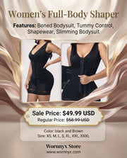 Women's Full-Body Shaper — Boned Bodysuit, Tummy Control, Shapewear, Slimming Bodysuit
