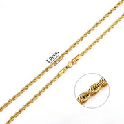 Stainless Steel Curb Cuban Link Chain Necklace for Men/Women – Gold, Silver & Black