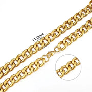 Stainless Steel Curb Cuban Link Chain Necklace for Men/Women – Gold, Silver & Black