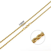 Stainless Steel Curb Cuban Link Chain Necklace for Men/Women – Gold, Silver & Black