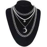 Layered Lock Chain Choker Necklace for Women – Y2K Goth Grunge Aesthetic