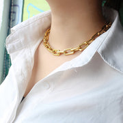 Stainless Steel Link Chain Necklace & Bracelet for Women/Men – Gold & Silver