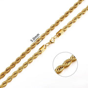 Stainless Steel Curb Cuban Link Chain Necklace for Men/Women – Gold, Silver & Black