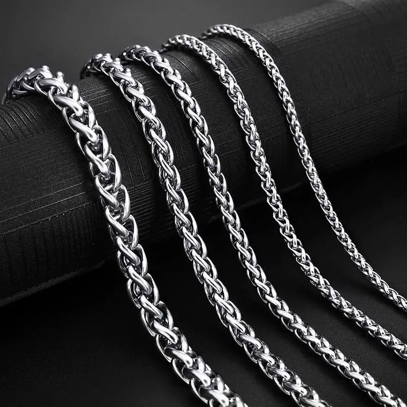 Stainless Steel Curb Cuban Link Chain Necklace for Men/Women – Gold, Silver & Black