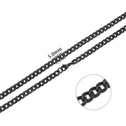 Stainless Steel Curb Cuban Link Chain Necklace for Men/Women – Gold, Silver & Black