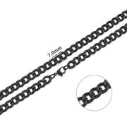 Stainless Steel Curb Cuban Link Chain Necklace for Men/Women – Gold, Silver & Black