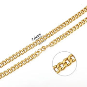 Stainless Steel Curb Cuban Link Chain Necklace for Men/Women – Gold, Silver & Black