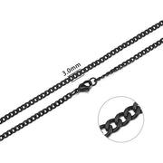Stainless Steel Curb Cuban Link Chain Necklace for Men/Women – Gold, Silver & Black