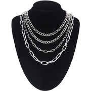 Layered Lock Chain Choker Necklace for Women – Y2K Goth Grunge Aesthetic