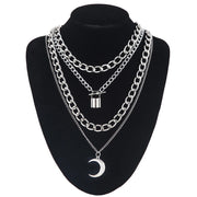 Layered Lock Chain Choker Necklace for Women – Y2K Goth Grunge Aesthetic