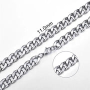 Stainless Steel Curb Cuban Link Chain Necklace for Men/Women – Gold, Silver & Black