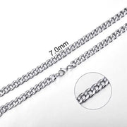 Stainless Steel Curb Cuban Link Chain Necklace for Men/Women – Gold, Silver & Black