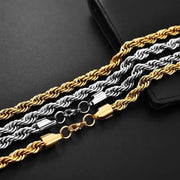 Stainless Steel Curb Cuban Link Chain Necklace for Men/Women – Gold, Silver & Black