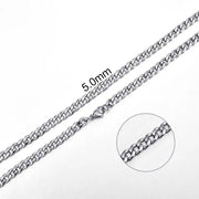 Stainless Steel Curb Cuban Link Chain Necklace for Men/Women – Gold, Silver & Black