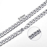 Stainless Steel Curb Cuban Link Chain Necklace for Men/Women – Gold, Silver & Black