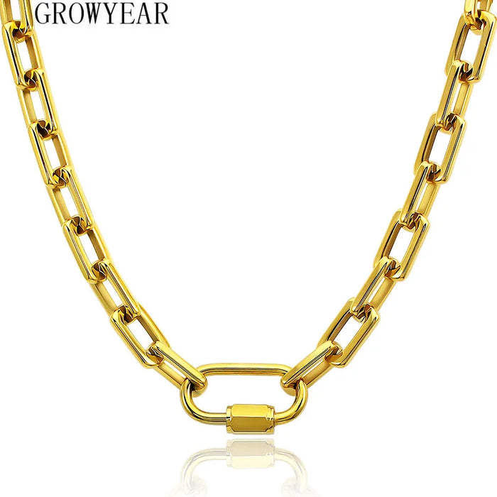 Stainless Steel Link Chain Necklace & Bracelet for Women/Men – Gold & Silver