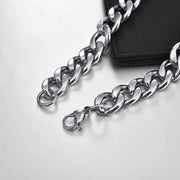 Stainless Steel Curb Cuban Link Chain Necklace for Men/Women – Gold, Silver & Black