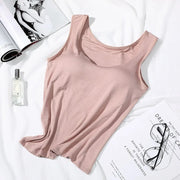Padded Built-In Bra Vest Tank Top for Women – Slim Fit Casual Sexy Cami