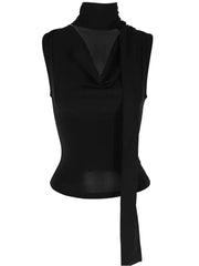 V-Neck Bandage Knit Tank Top for Women – Sexy Slim Fit Sleeveless Streetwear