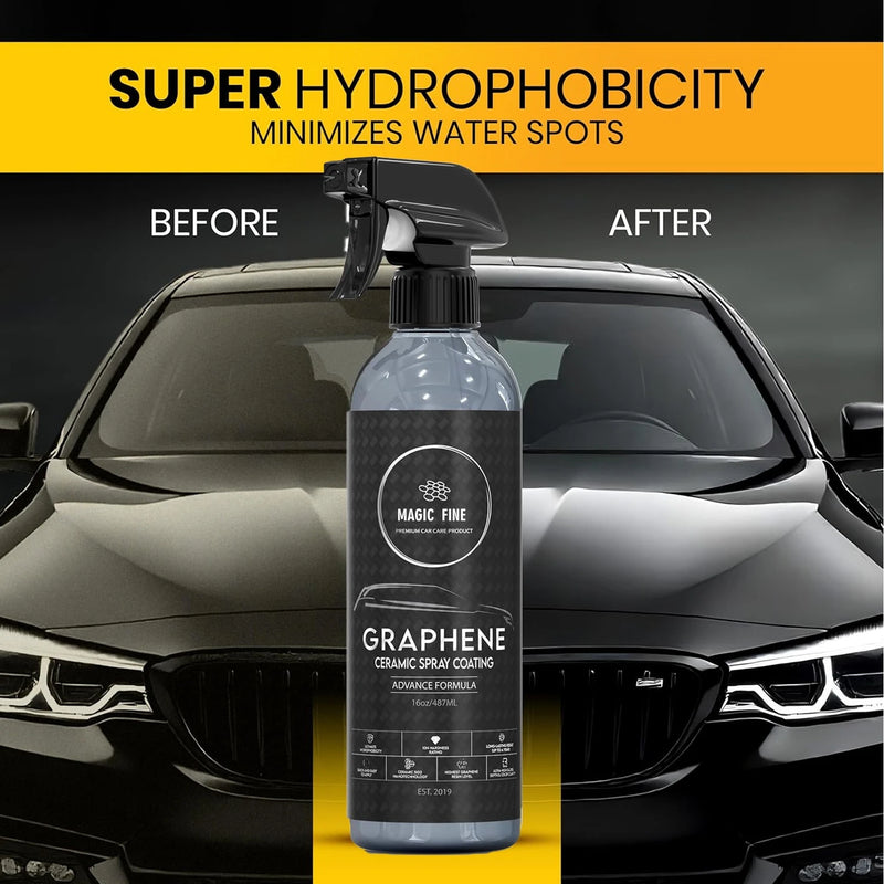 Graphene Ceramic Spray Coating Quick  Easy for Cars Motorcycles Professional-Grade Sealant for Gloss Shine Waterless Wash Wax