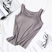 Padded Built-In Bra Vest Tank Top for Women – Slim Fit Casual Sexy Cami