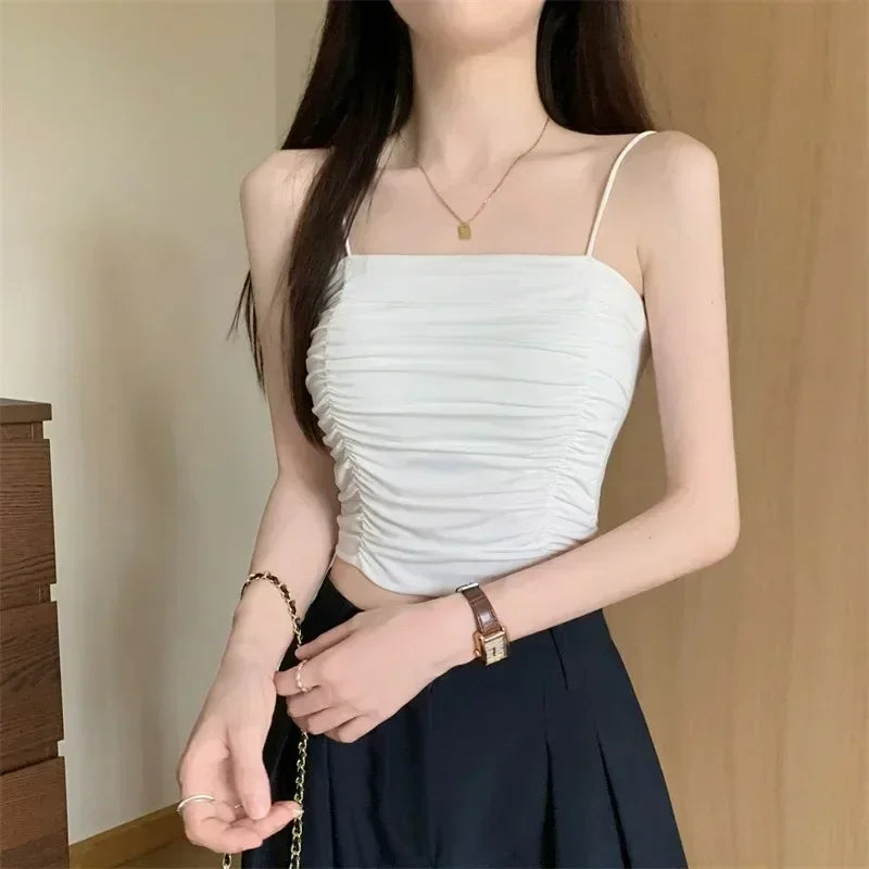 Sleeveless Tube Camisole Top for Women – Padded Bra & Corset Style