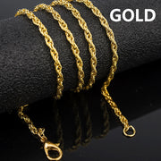 Premium Stainless Steel Rope Chain Necklace for Men/Women – Gold & Silver