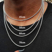 Premium Stainless Steel Rope Chain Necklace for Men/Women – Gold & Silver