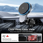 Magnetic Wireless Car Charger Holder – with Cooling Fan