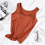 Padded Built-In Bra Vest Tank Top for Women – Slim Fit Casual Sexy Cami