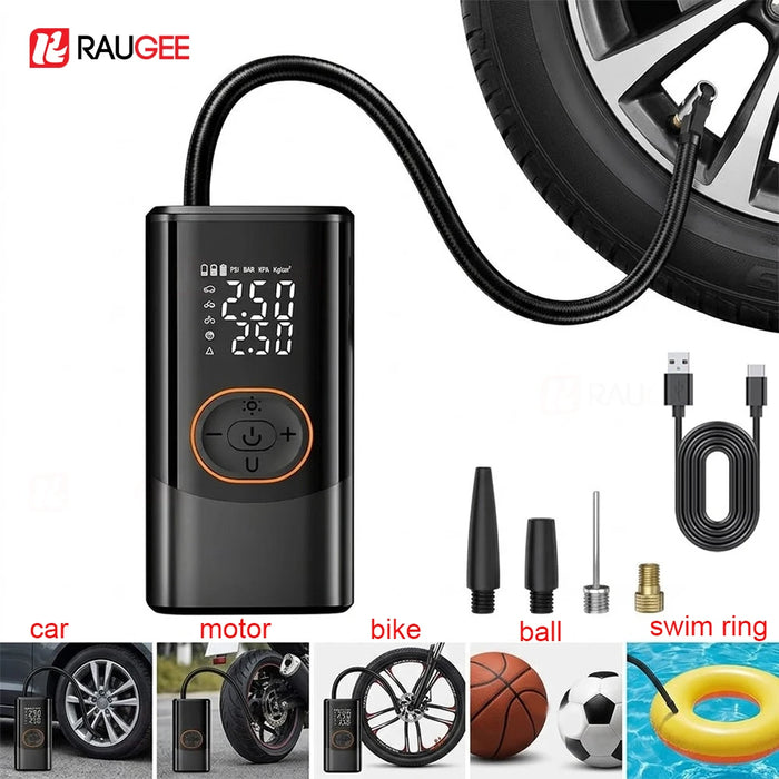Tire Inflator Portable Air Compressor Electric Mini Air Pump for Car Motorcycle Bicycle Ball Portable Digital Car Tires Air Pump