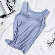 Padded Built-In Bra Vest Tank Top for Women – Slim Fit Casual Sexy Cami