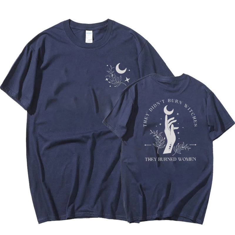 Witchy Feminist Graphic Tee for Women – Boho Celestial Short Sleeve Top