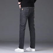 Men's Straight Fit Stretch Jeans – Slim Business Denim Trousers