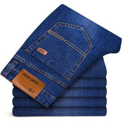Men's Straight Fit Stretch Jeans – Slim Business Denim Trousers