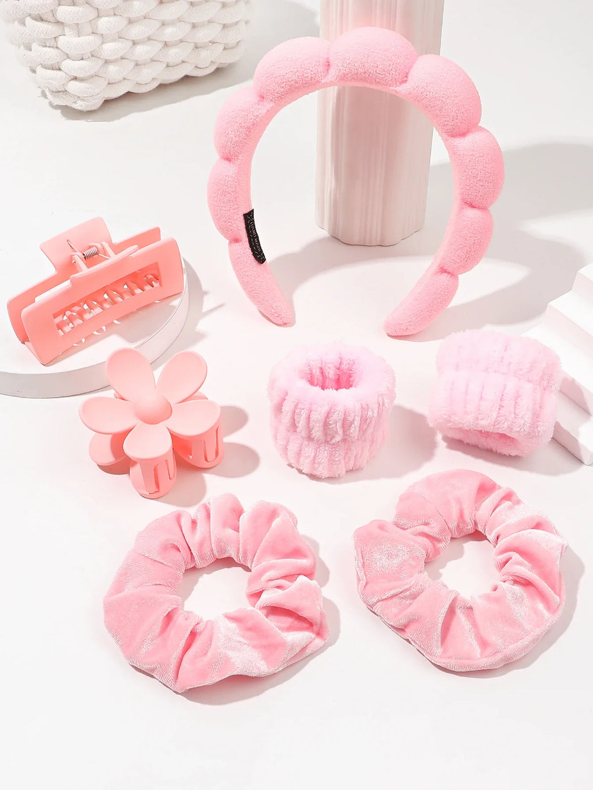Microfiber Face-Washing Wristbands – 7-Piece Spa Set