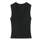 Sleeveless Slim Fit Tank Top for Women – Chic Casual Solid Colour