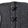 Grey Denim Underbust Corset Top Waist Cincher Bustier Vest Top with Shoulder Straps Women Body Shaper Plus Size