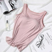 Padded Built-In Bra Vest Tank Top for Women – Slim Fit Casual Sexy Cami
