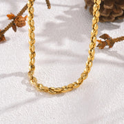 Elegant Handmade Chain Necklace for Women – Gold Stainless Steel 5mm