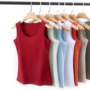 Mercerized Cotton Sleeveless Vest Top for Women – Soft Slim Fit Office Casual Cami