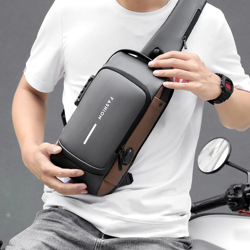 Anti-Theft Sling Bag – USB Charging Chest Bag with Lock
