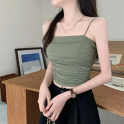Padded Tube Camisole Corset Top for Women – Sleeveless Sexy Suspender Knit Top